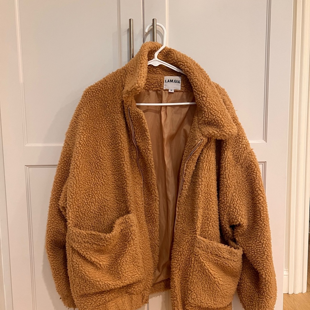 Women's Tan Sherpa Jacket